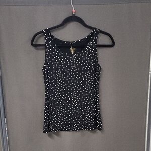 Blue Sky Black Polka Dot Tank Top